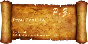 Popu Zomilla névjegykártya